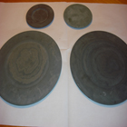 Round Black Slate Plates